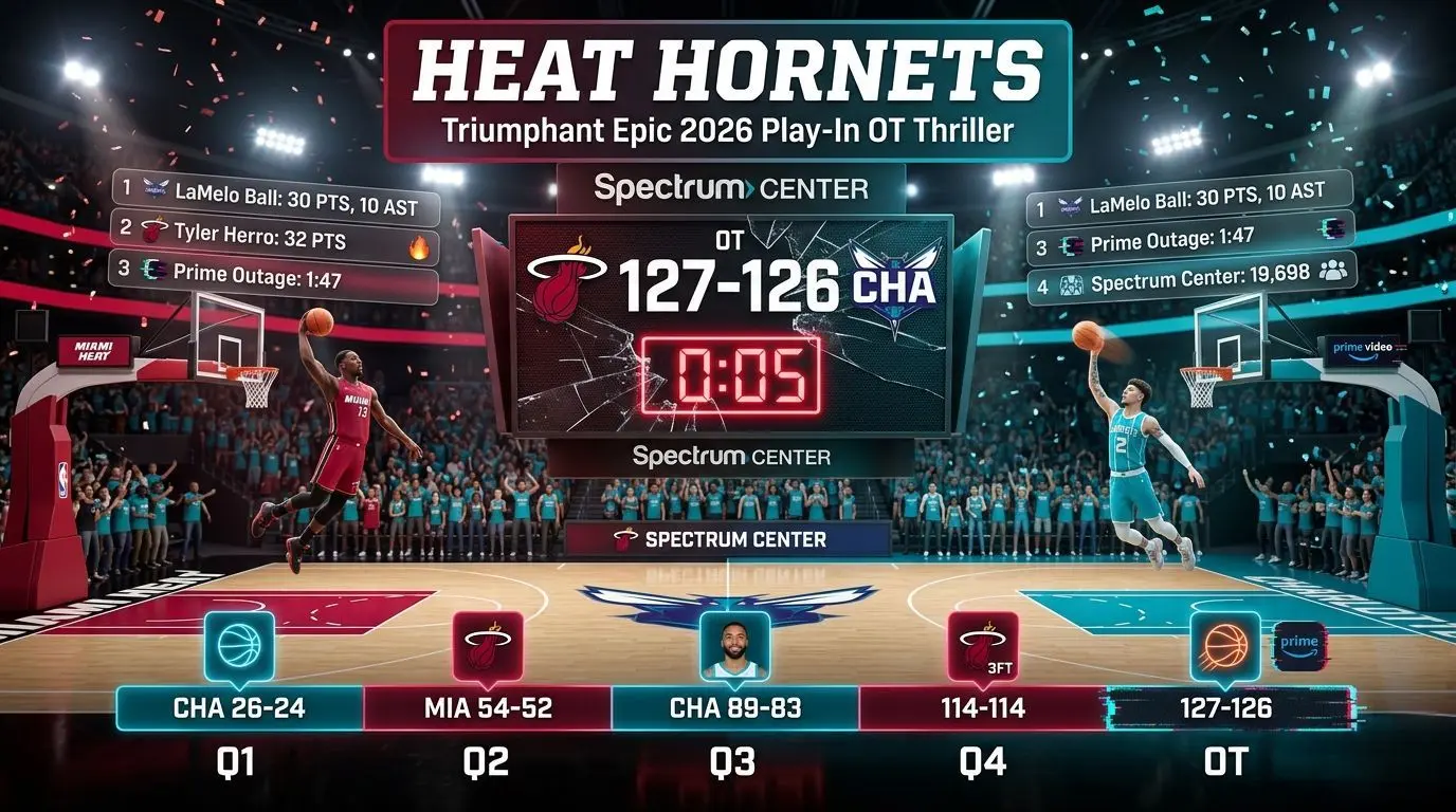 Heat Hornets: Triumphant Epic 2026 Play-In Timeline & Final Score