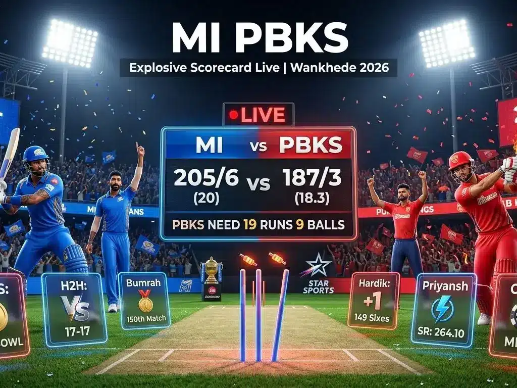 MI PBKS: Explosive Scorecard Live & Match Stats 2026