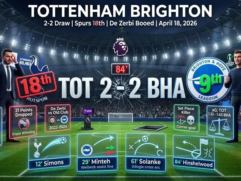 Tottenham Brighton: Shocking 2-2 Draw Hurts Spurs Survival