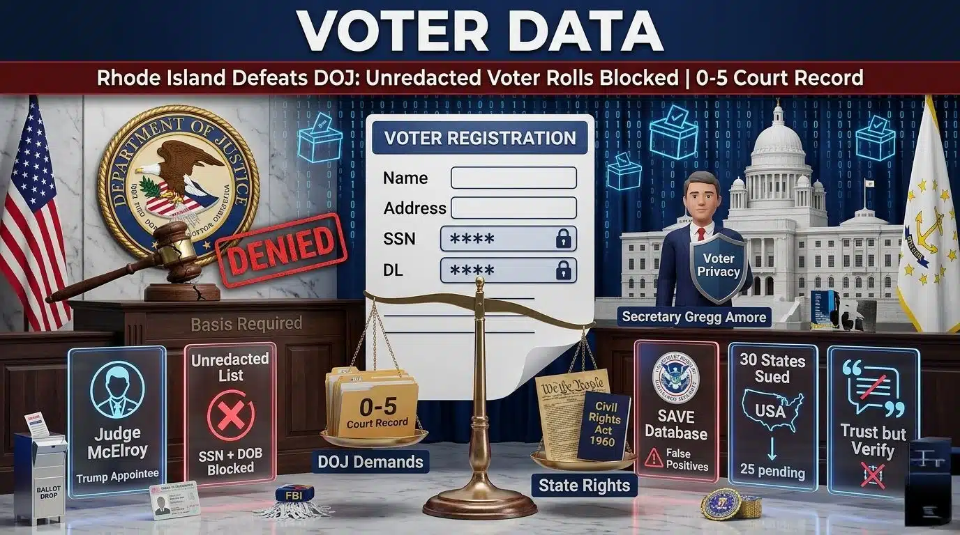 Voter Data: Critical Rhode Island Lawsuit Defeat for DOJ 2026
