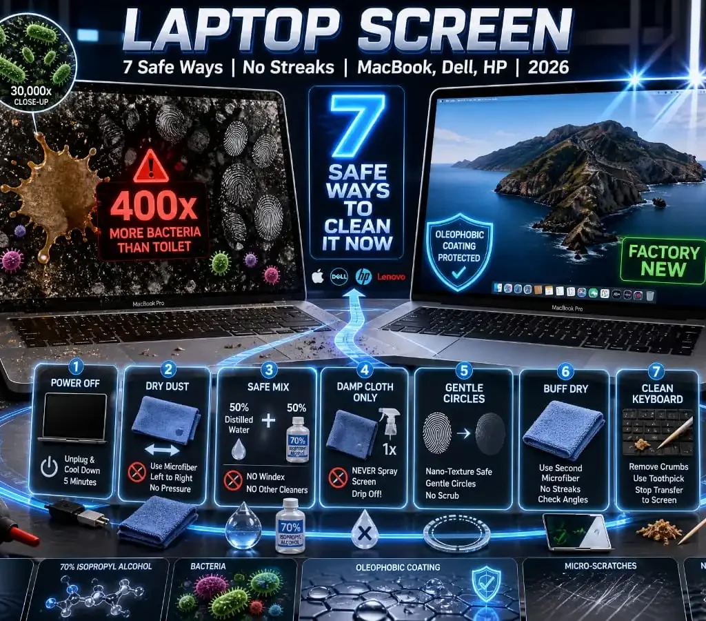 Laptop Screen: 7 Safe Ways to Clean It Now