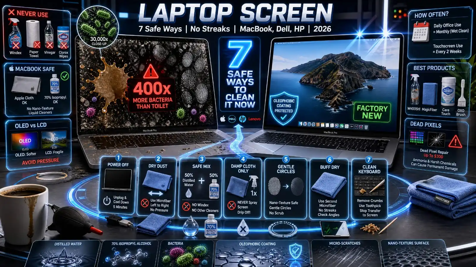 Laptop Screen: 7 Safe Ways to Clean It Now